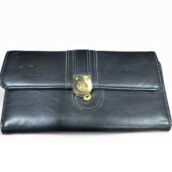 Classiques Entier Handbags - NWT Classiques Entier black leather wallet gold-tone clasp Billfold Logo